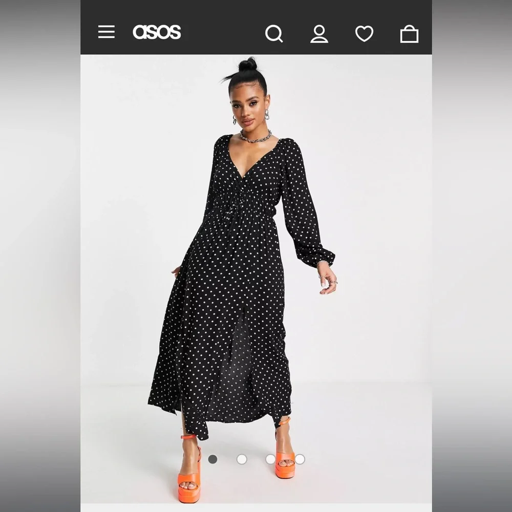 ASOS black and white polka dot dress - Picture 1 of 3
